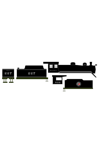 Minneapolis and St Louis Steam Locomotive Aluminum Later Aluminum, Herald Schemes - Decal