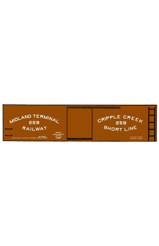 Midland Terminal Railway 34 Ft Boxcar White Colorado
