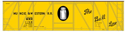Muncie and Western Mather Patent Boxcar Black and White
