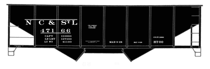 Nashville, Chattanooga & St Louis Twin Hopper Car White NC&StL