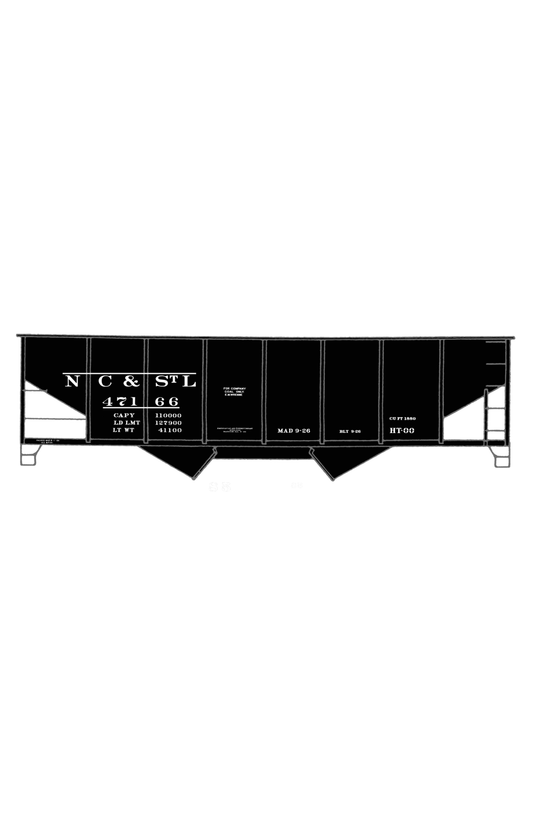 Nashville, Chattanooga & St Louis Twin Hopper Car White NC&StL