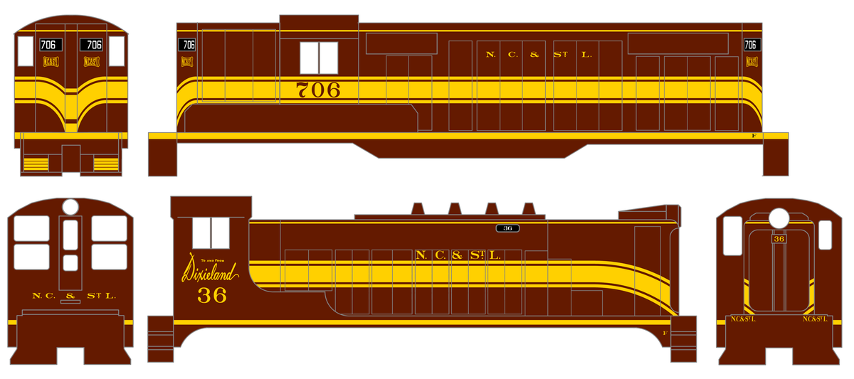 Ncstl Diesel Locomotive Yellow For Tuscan Locomotives