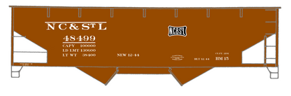 Nashville Chattanooga & St Louis Offset Hopper Car White NC&StL