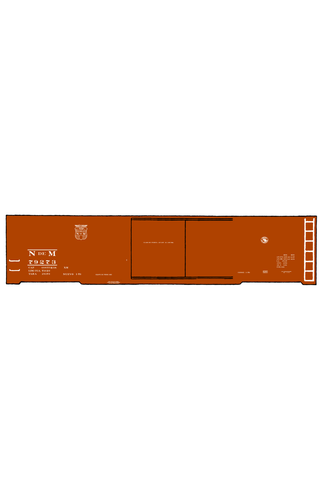 Nacionales De Mexico 50 Ft Boxcar White NDEM