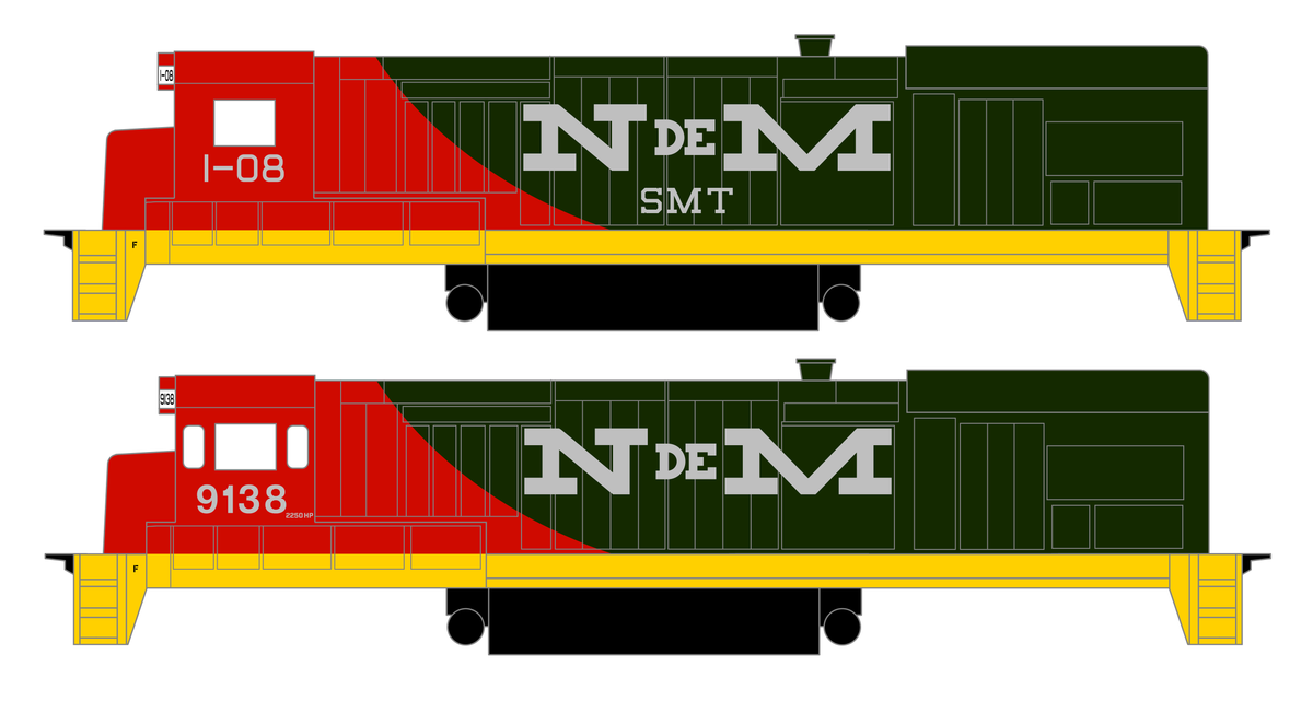 N De M Mexico GE Diesel Locomotive Silver