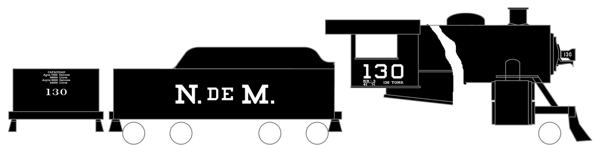 Ferrocarriles Nacionales De Mexico Steam Locomotive NDEM N De M