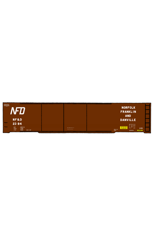Norfolk, Franklin and Danville 50 Ft Auto Boxcar White