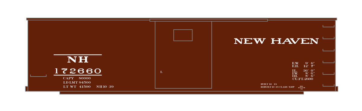New York, New Haven, and Hartford 36 Ft Wood Boxcar White