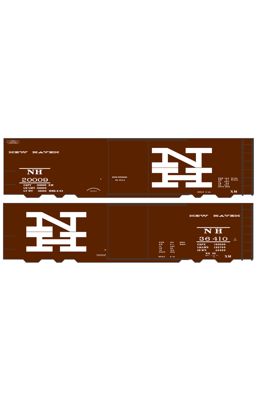 New York, New Haven, and Hartford 40 Ft Boxcar White Block Lettering
