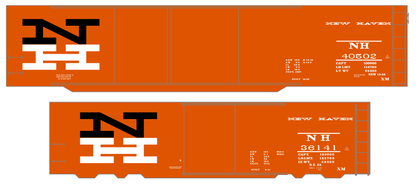 New York, New Haven, and Hartford 40 / 50 Ft Boxcar Black and White