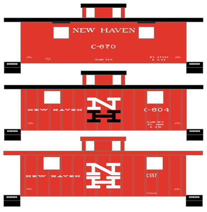 New York, New Haven, and Hartford Caboose White and Black