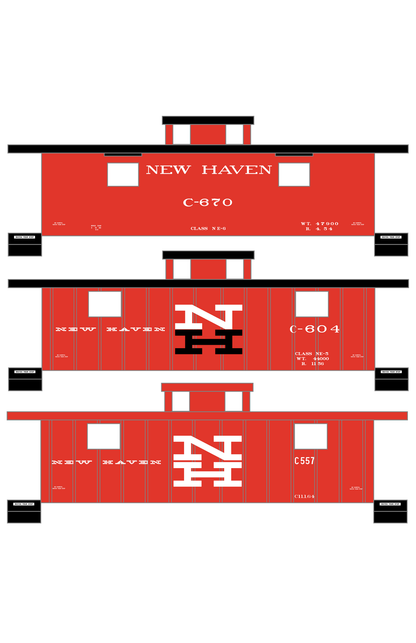New York, New Haven, and Hartford Caboose White and Black