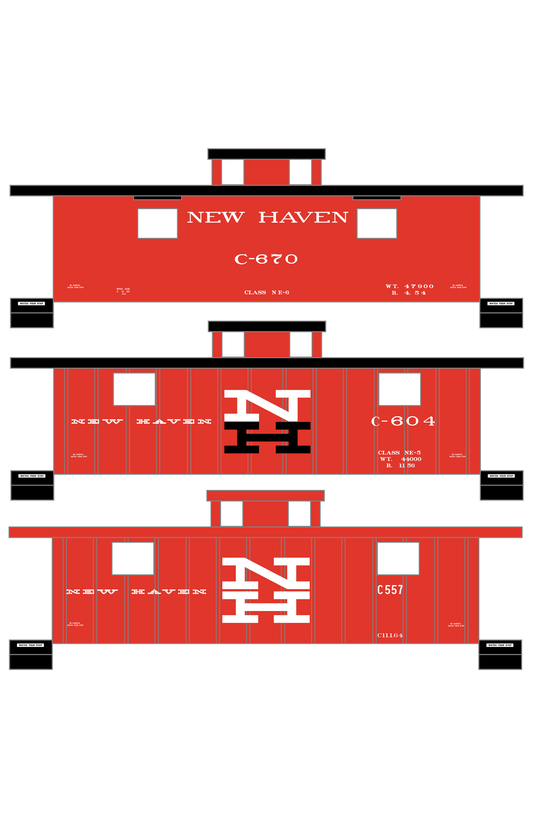 New York, New Haven, and Hartford Caboose White and Black