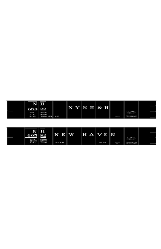 New York, New Haven & Hartford 40 Ft Gondola White Basic Scheme