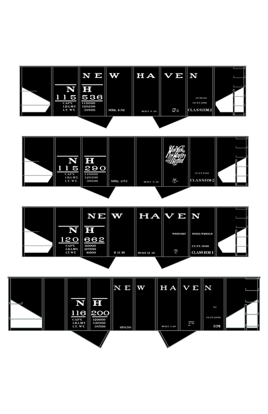 New York, New Haven, and Hartford Ribbed Twin Hopper White HM HM1 HM2 Classes