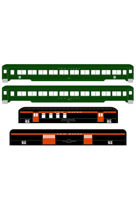 New York, New Haven, and Hartford Heavyweight/Smoothside Passenger Cars White