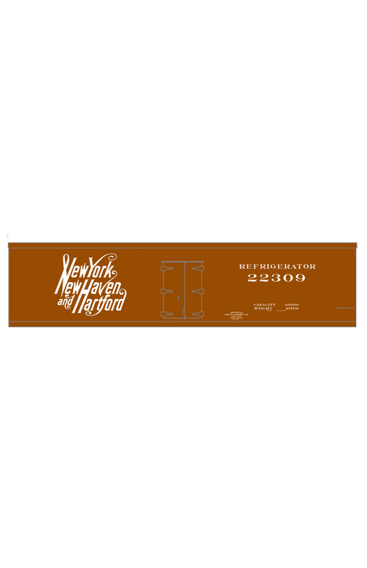New York New Haven & Hartford 36 Ft Wood Ice Reefer Script Logo