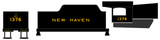 New York, New Haven, and Hartford Steam Locomotive Yellow Block Letter - Decal