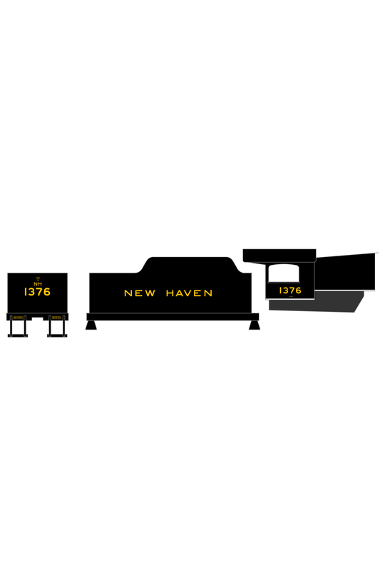 New York, New Haven, and Hartford Steam Locomotive Yellow Block Letter