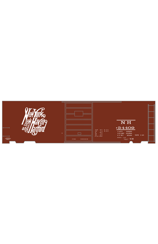New Haven 40 Ft Boxcar White Script Logo