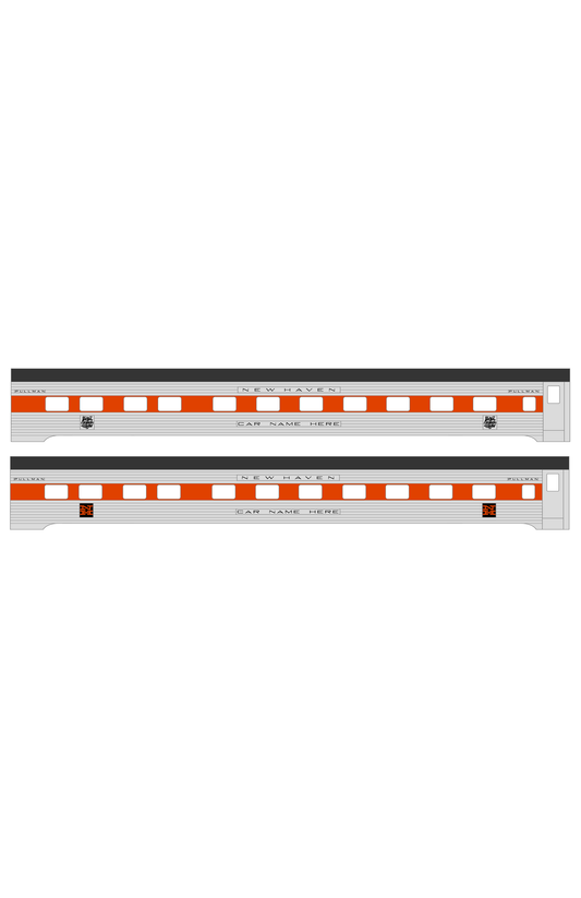 New York, New Haven, and Hartford Streamlined Passenger Cars Black and Orange #2