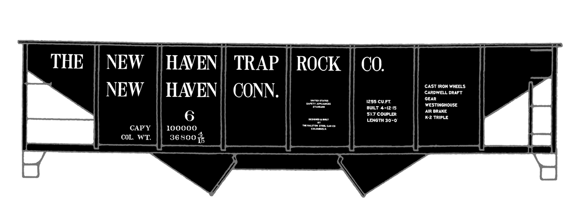 New Haven Trap Rock Co. Ribbed Twin Hopper White