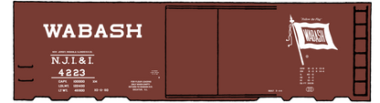 New Jersey, Indiana, & Illinois (Wabash) 40 Ft Boxcar White