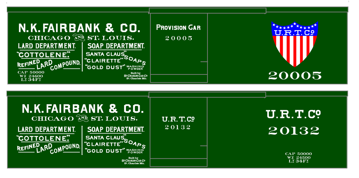 NK Fairbank URT Co. 34 Ft Wood Boxcar White Billboard