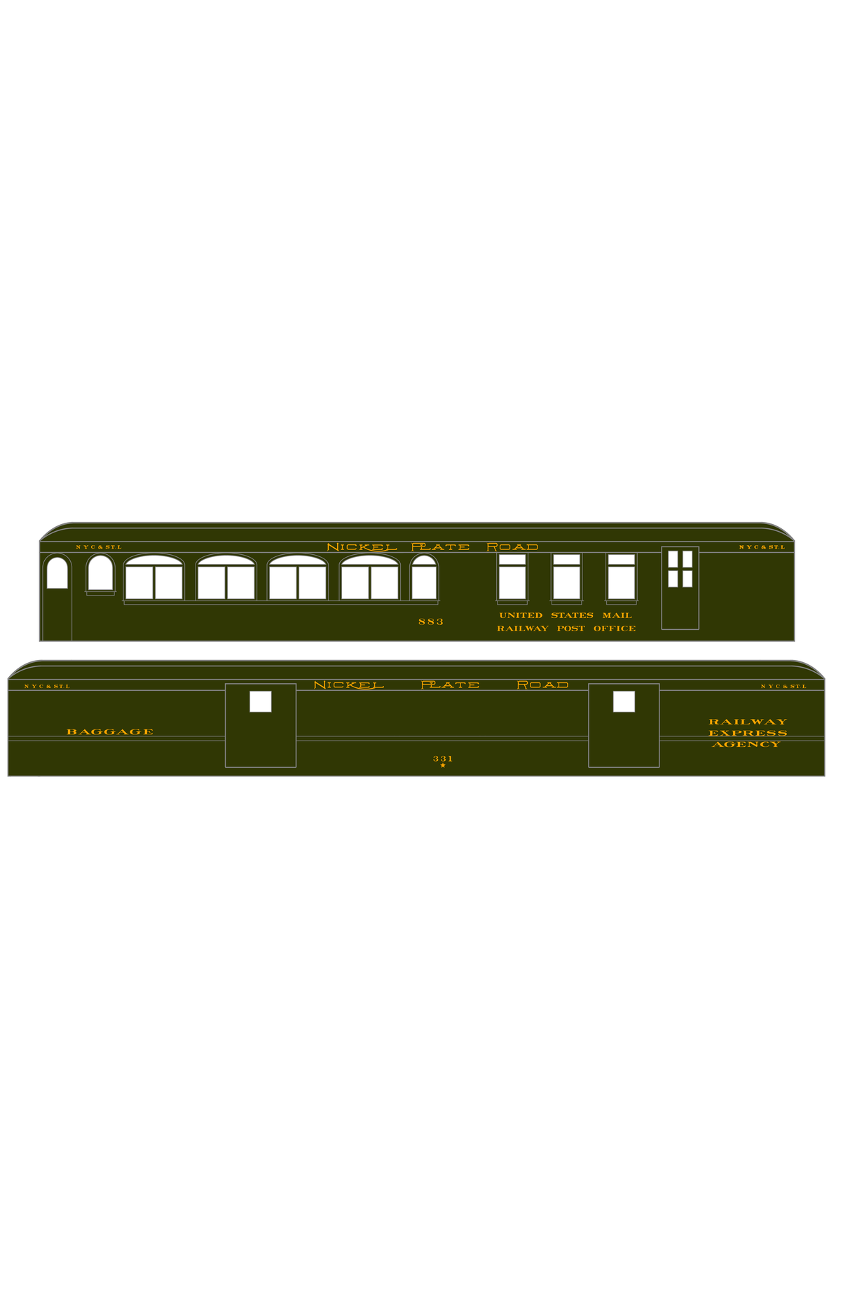 Nickel Plate Road Heavyweight Passenger Car Bronze Gold