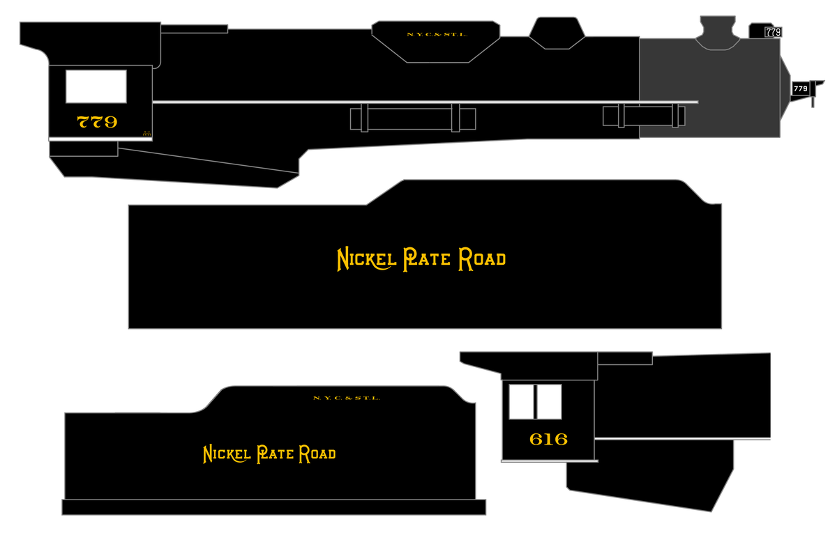 Nickel Plate Road Steam Locomotive Yellow