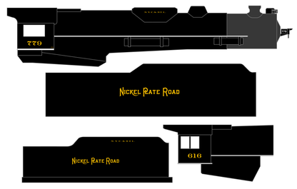 Nickel Plate Road Steam Locomotive Yellow