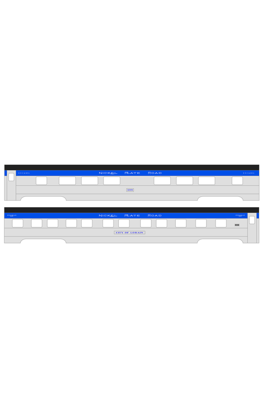 Nickel Plate Road Streamlined Passenger Car Blue and White