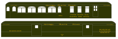 Nickel Plate Road Heavyweight Passenger Cars Dulux Gold  - Decal