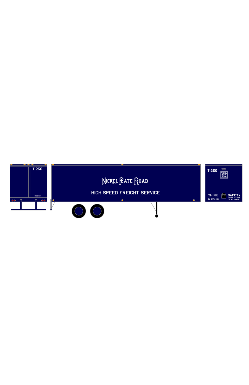 Nickel Plate Road Piggyback Semi Trailer White