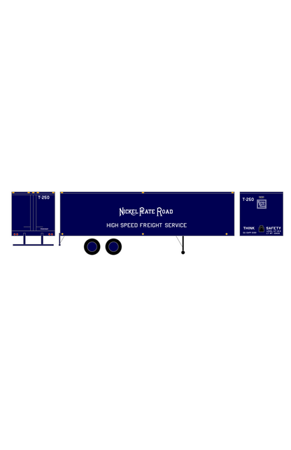 Nickel Plate Road Piggyback Semi Trailer White