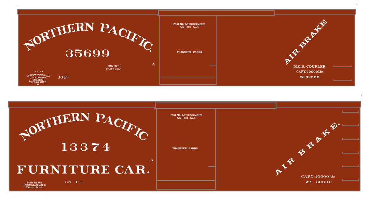 Northern Pacific 36 Ft Wood Boxcar White