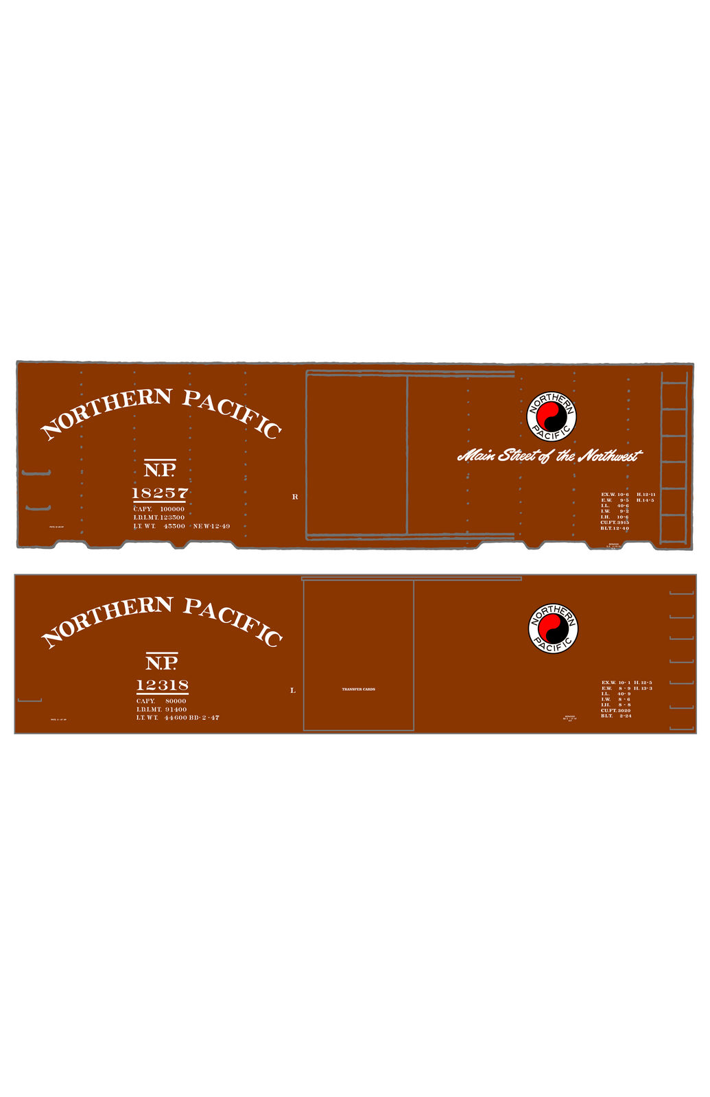 Northern Pacific 40 Ft Wood Or Steel Boxcar White