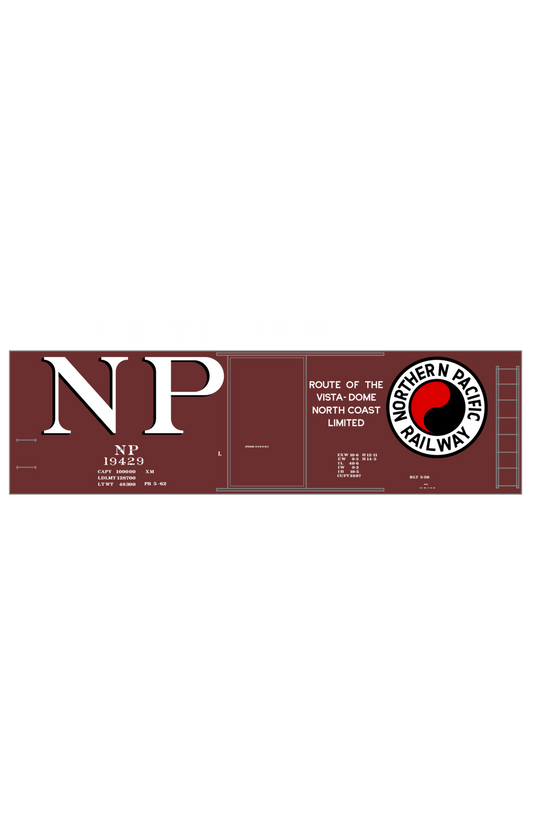 Northern Pacific 40 Ft Boxcar White Black and Red Big NP