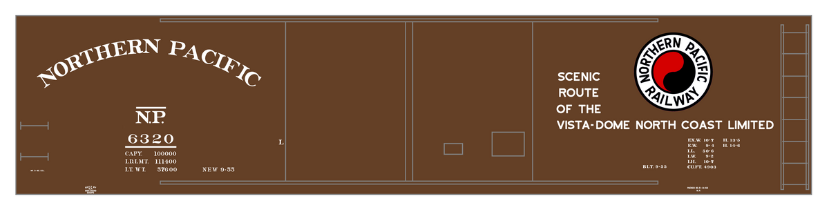 Northern Pacific 50 Ft Double Door Boxcar White