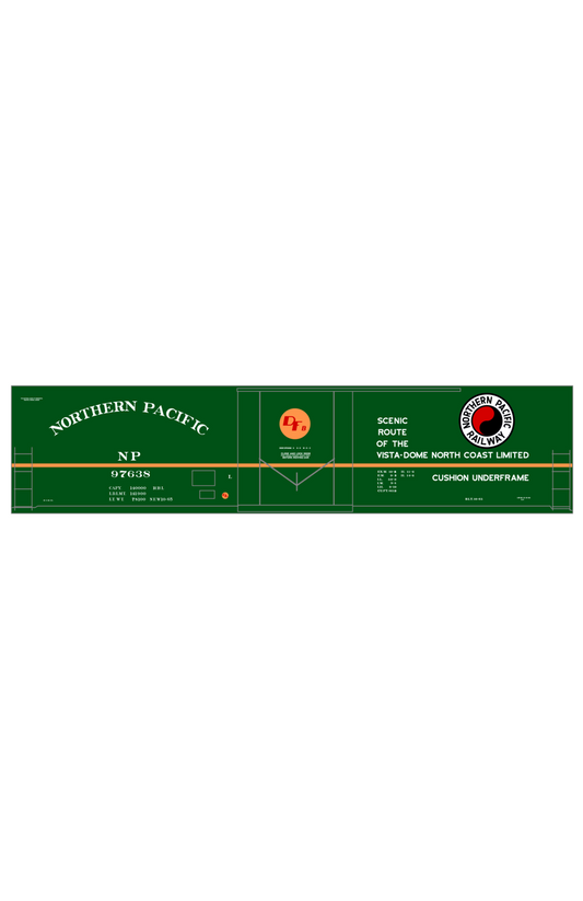 Northern Pacific 50 Ft Plug Door Boxcar White and Orange