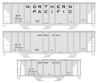 Northern Pacific Ribbed Covered Hopper Black  - Decal