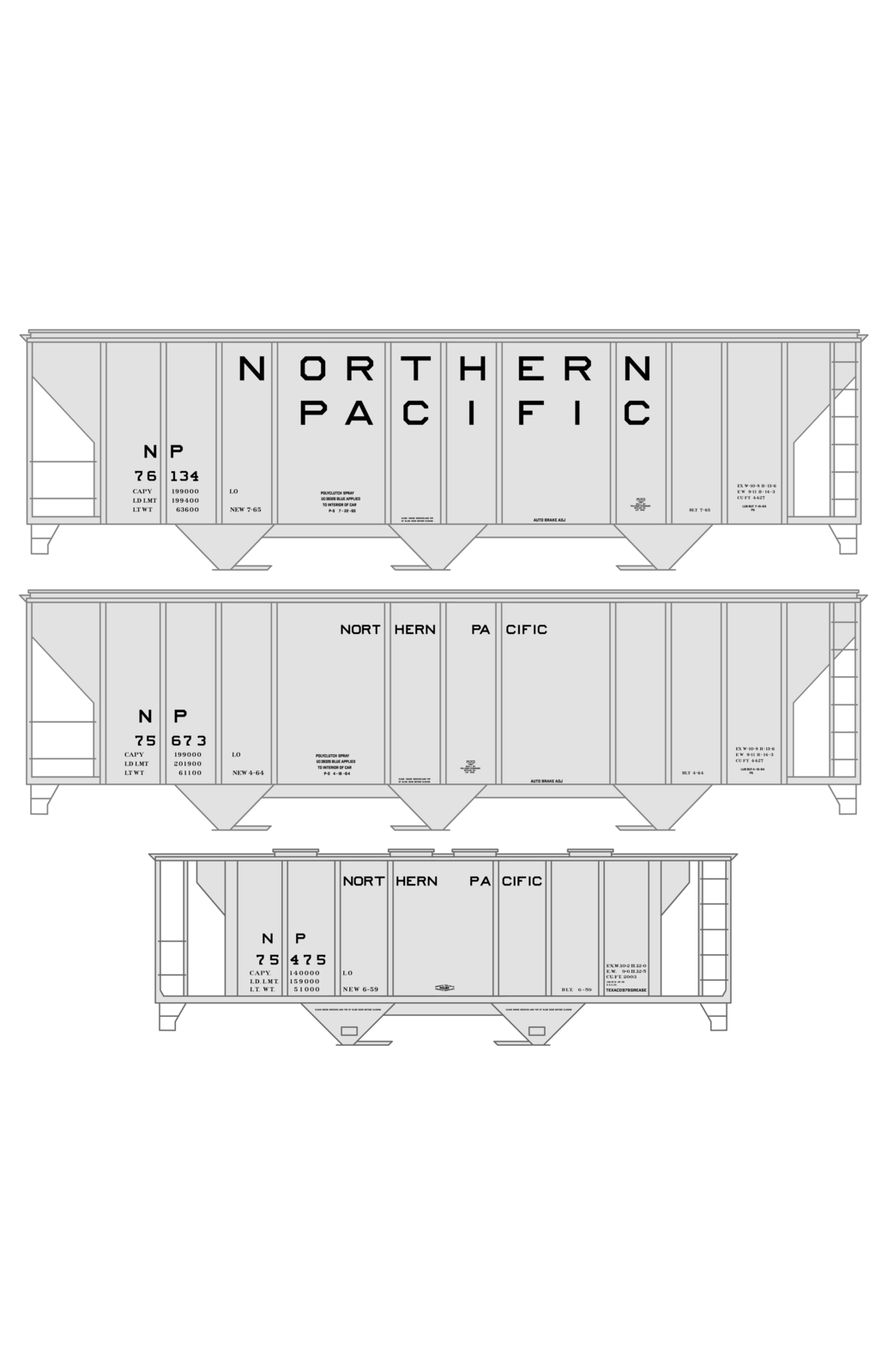 Northern Pacific Ribbed Covered Hopper Black
