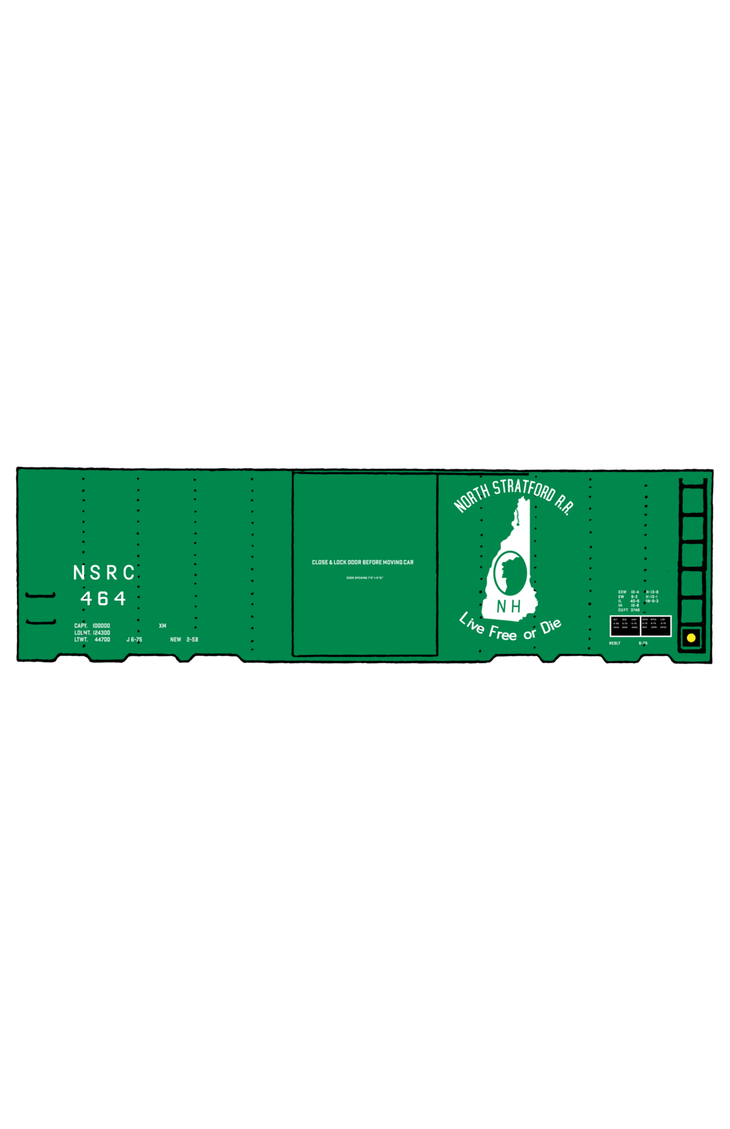 North Stratford Railroad 40 Ft Boxcar White New Hampshire