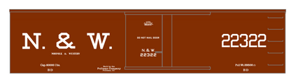 Norfolk and Western 34 Ft Wood Boxcar White
