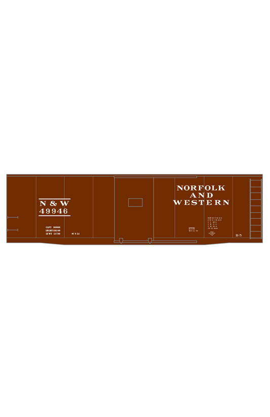 Norfolk and Western 40 Ft Boxcar White Roman Lettering