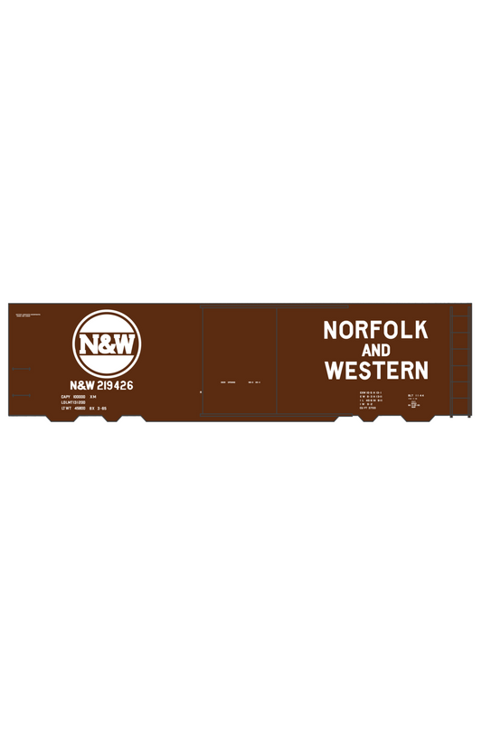 Norfolk and Western 40 Ft Boxcar White Round Herald