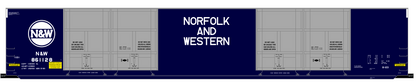 Norfolk and Western 8-Door 86 Ft Auto Parts Boxcar White