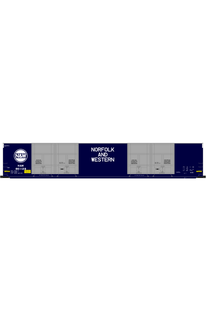 Norfolk and Western 8-Door 86 Ft Auto Parts Boxcar White