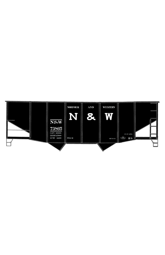 Norfolk and Western Ribbed Twin Hopper White