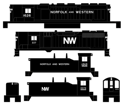 Norfolk and Western Diesel Locomotive White Late Scheme
